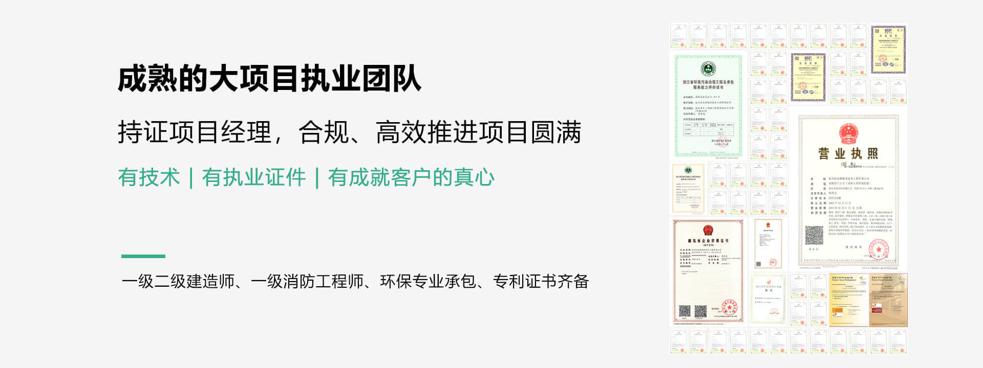 成熟的大項目執業團隊